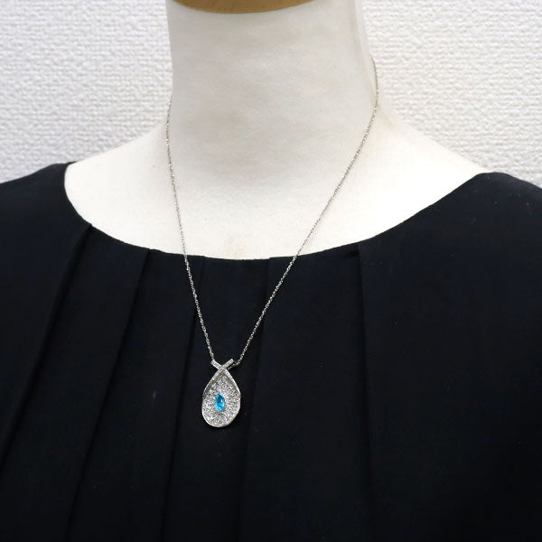 Pt ブラジル産 パライバトルマリン ダイヤモンド ペンダントネックレス 0.77ct D1.00ct