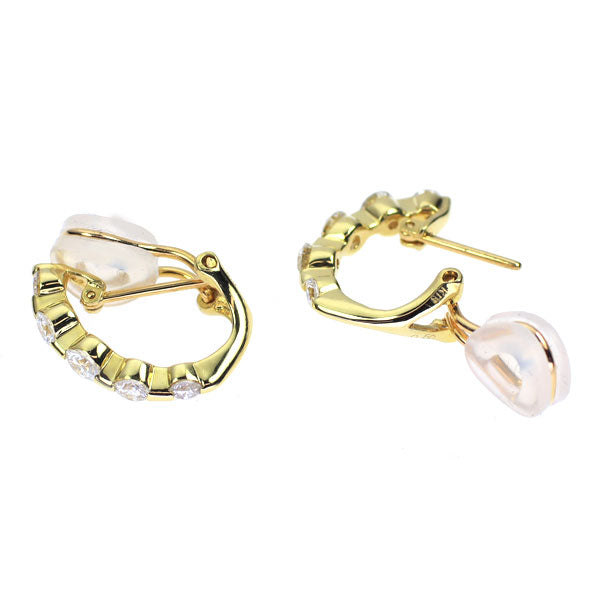K18YG ダイヤモンド ピアス 兼イヤリング 1.00ct フープ
