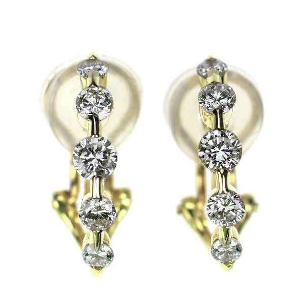 K18YG ダイヤモンド ピアス 兼イヤリング 1.00ct フープ