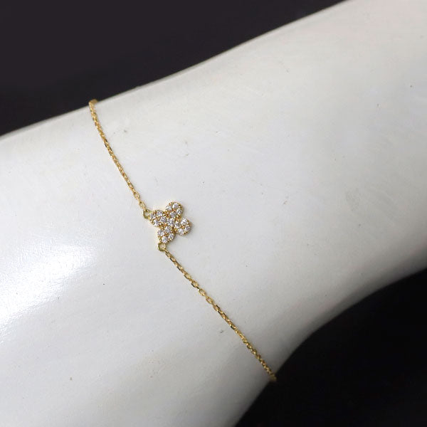 アーカー/ahkah K18YG ダイヤモンド ブレスレット 0.07ct ペタルパヴェ 現行モデル
