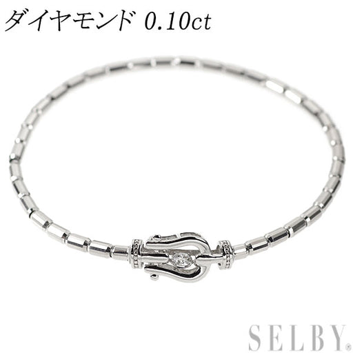 Pt900/ Pt850 ダイヤモンド ブレスレット 0.10ct 伸縮式 馬蹄 — セルビーオンラインストア