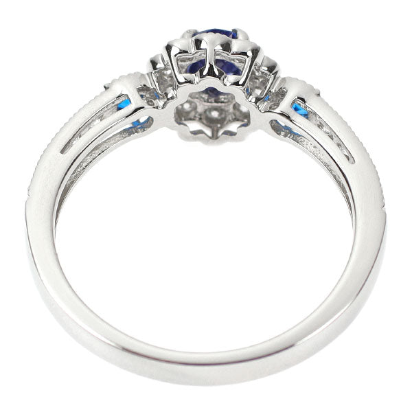 Pt900 サファイア アウイナイト ダイヤモンド リング 0.40ct H0.08ct D0.28ct