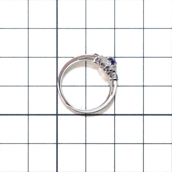Pt900 サファイア アウイナイト ダイヤモンド リング 0.40ct H0.08ct D0.28ct