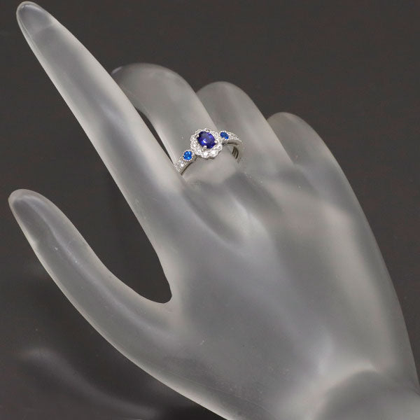 Pt900 サファイア アウイナイト ダイヤモンド リング 0.40ct H0.08ct D0.28ct