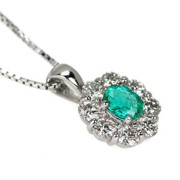 Pt ブラジル産 パライバトルマリン ダイヤモンド ペンダントネックレス 0.39ct D0.67ct