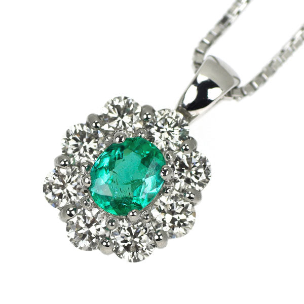 Pt ブラジル産 パライバトルマリン ダイヤモンド ペンダントネックレス 0.39ct D0.67ct