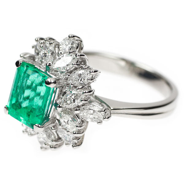 Pt900 エメラルド ダイヤモンド リング 2.42ct D1.74ct