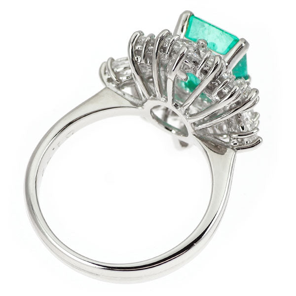 Pt900 エメラルド ダイヤモンド リング 2.42ct D1.74ct