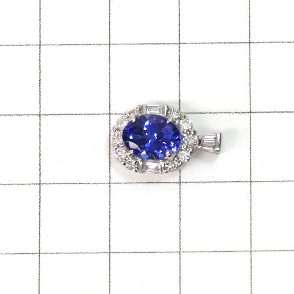 Pt900 タンザナイト ダイヤモンド ペンダントトップ 1.66ct D0.36ct
