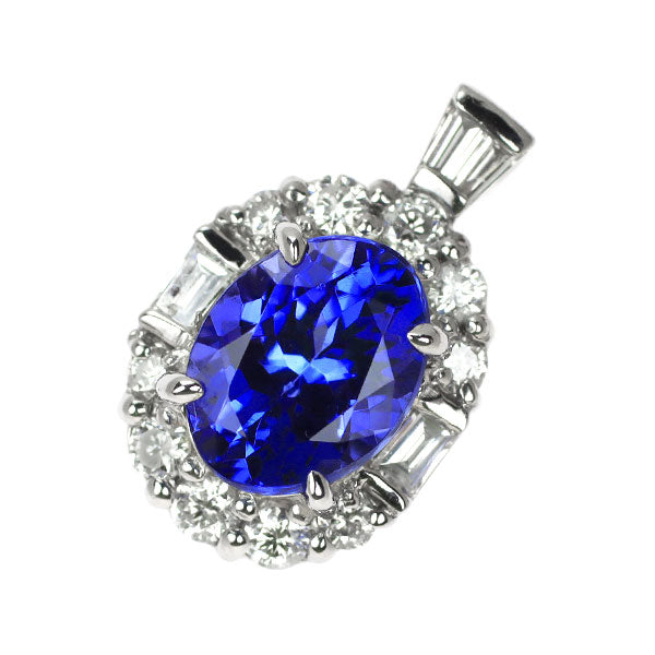 Pt900 タンザナイト ダイヤモンド ペンダントトップ 1.66ct D0.36ct