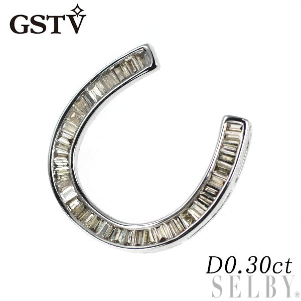 GSTV K18WG ダイヤモンド ペンダントトップ 0.30ct ホースシュー