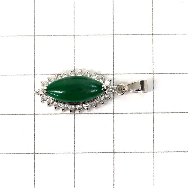 Pt900 翡翠 ダイヤモンド ペンダントトップ 2.25ct D0.46ct