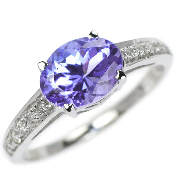 GSTV K18WG タンザナイト ダイヤモンド リング 1.589ct D0.065ct
