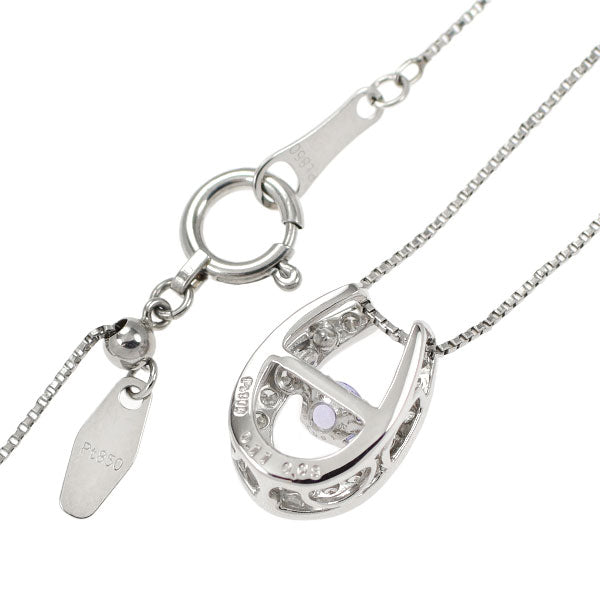 Pt900/ Pt850 タンザナイト ダイヤモンド ペンダントネックレス 0.11ct D0.08ct 馬蹄