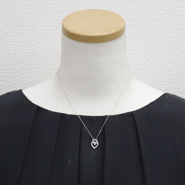 ヴァンドーム青山 K18WG ダイヤモンド ペンダントネックレス 0.14ct ハート