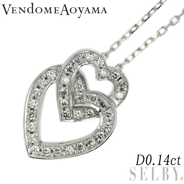 ヴァンドーム青山 K18WG ダイヤモンド ペンダントネックレス 0.14ct ハート