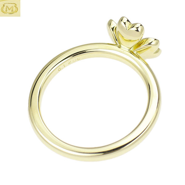 ミキモト K18YG ダイヤモンド リング 0.12ct クローバー