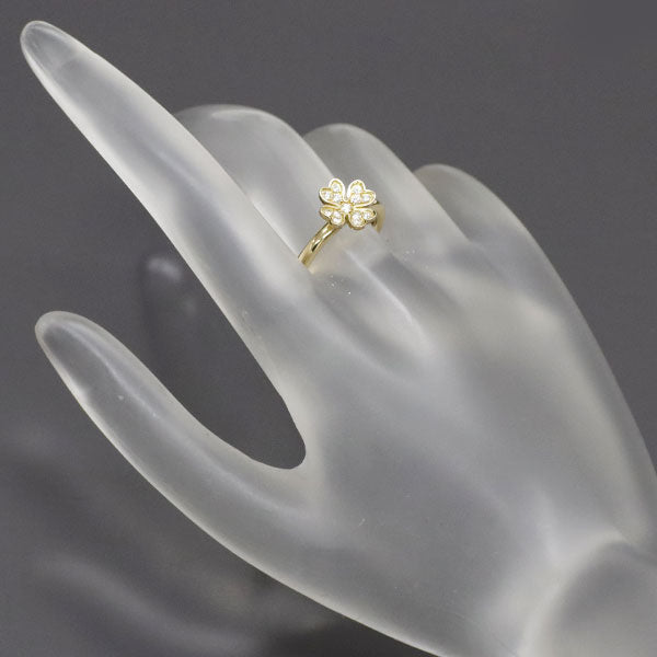 ミキモト K18YG ダイヤモンド リング 0.12ct クローバー