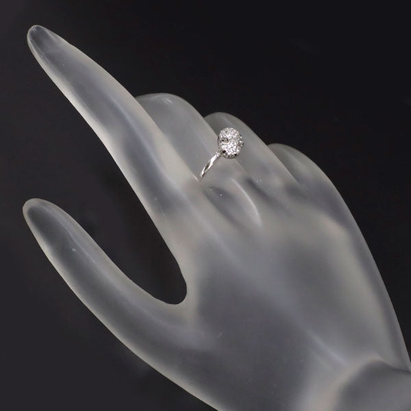 K14WG ホワイトサファイア ブラックダイヤモンド リング 0.26ct BD0.006ct 猫
