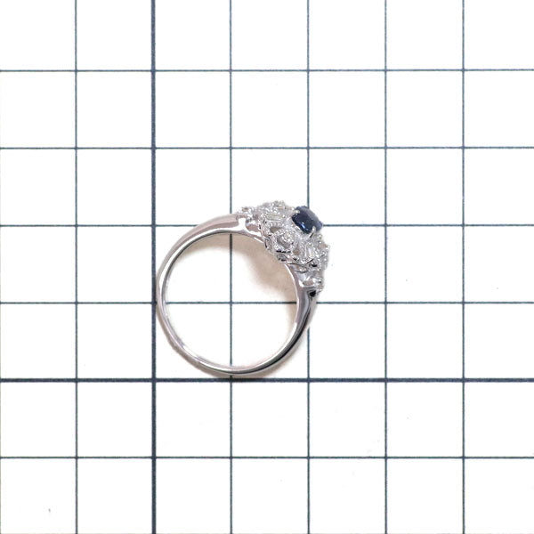 K18WG サファイア ダイヤモンド リング 0.55ct D0.14ct