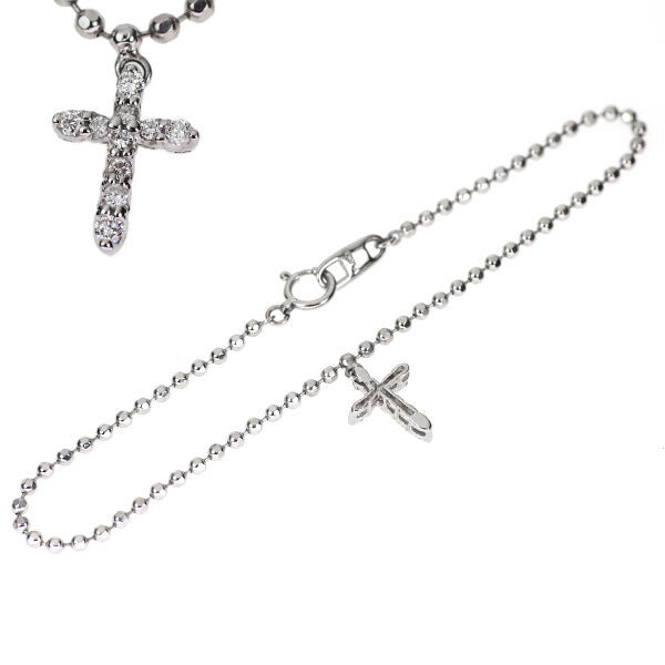 Pt850 ダイヤモンド ブレスレット 0.15ct クロス