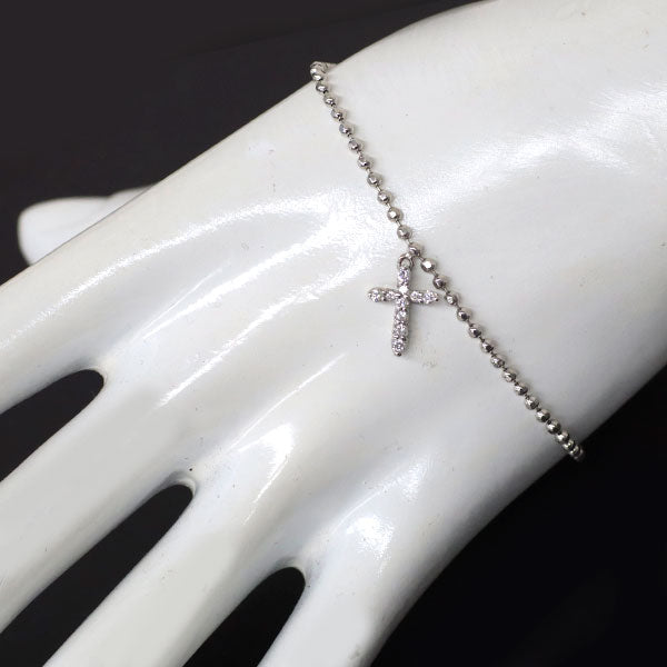 Pt850 ダイヤモンド ブレスレット 0.15ct クロス