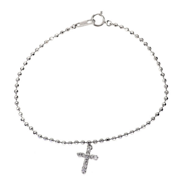 Pt850 ダイヤモンド ブレスレット 0.15ct クロス