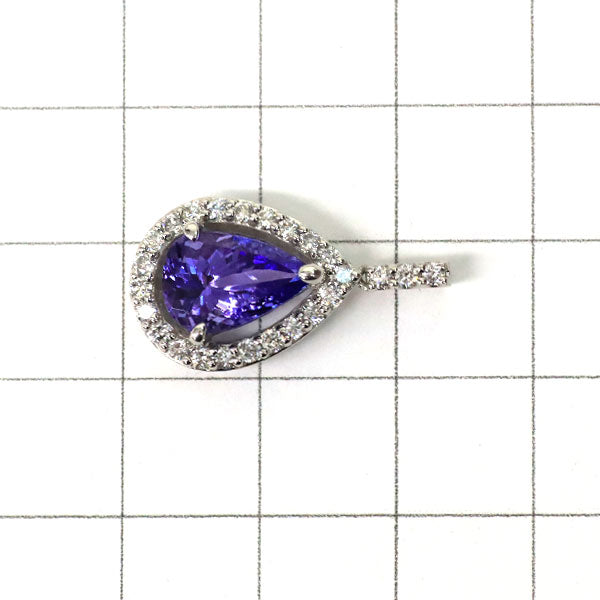 Pt900 タンザナイト ダイヤモンド ペンダントトップ 2.22ct D0.48ct