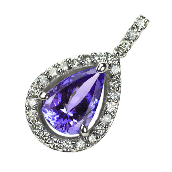 Pt900 タンザナイト ダイヤモンド ペンダントトップ 2.22ct D0.48ct
