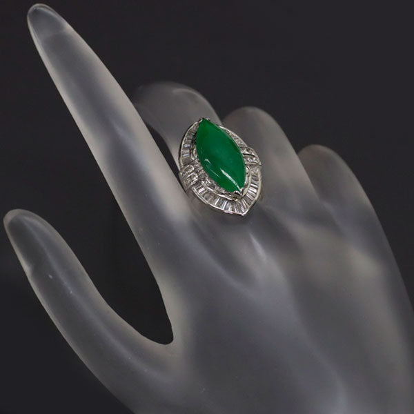 Pt900 翡翠 ダイヤモンド リング D1.19ct
