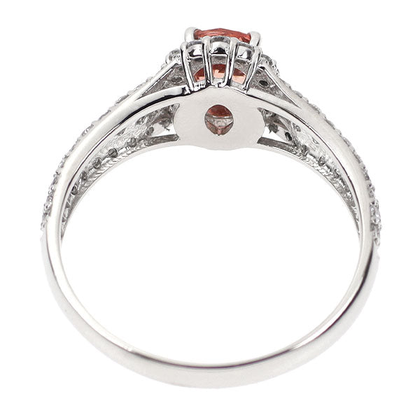 Pt900 パパラチアサファイア ダイヤモンド リング 1.11ct D0.64ct
