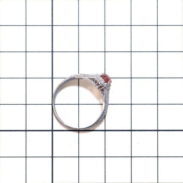 Pt900 パパラチアサファイア ダイヤモンド リング 1.11ct D0.64ct