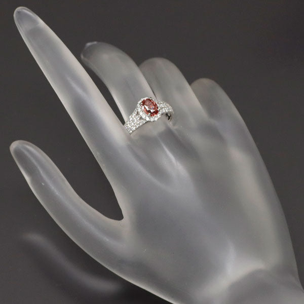 Pt900 パパラチアサファイア ダイヤモンド リング 1.11ct D0.64ct