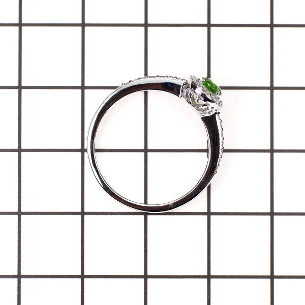 希少 K18WG デマントイドガーネット ダイヤモンド リング 0.25ct D0.23ct