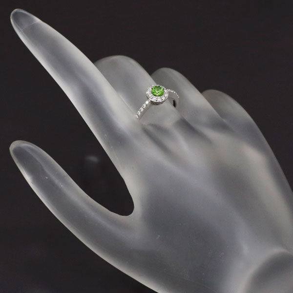 希少 K18WG デマントイドガーネット ダイヤモンド リング 0.25ct D0.23ct