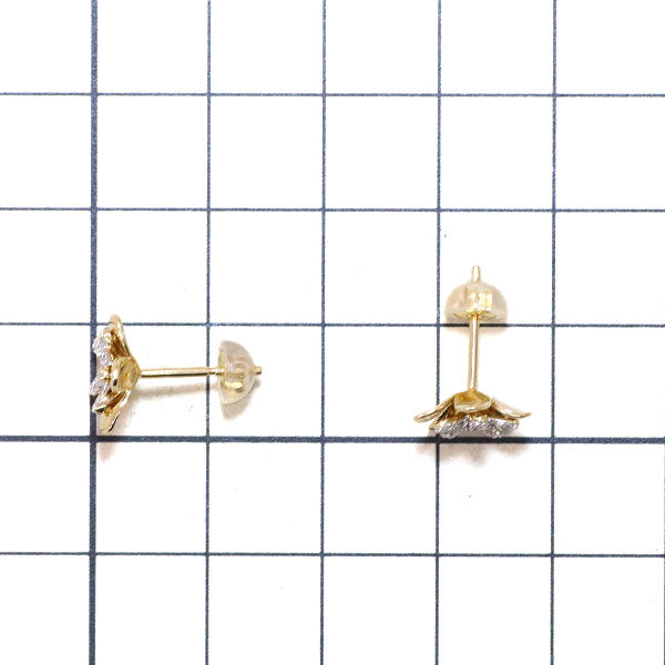 ポンテヴェキオ K18YG ダイヤモンド ピアス 0.16ct フラワー