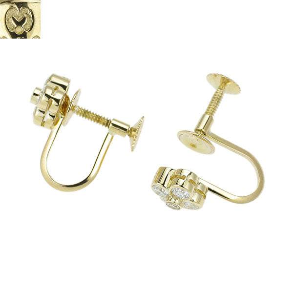 ミラショーン K18YG ダイヤモンド イヤリング 0.59ct フラワー