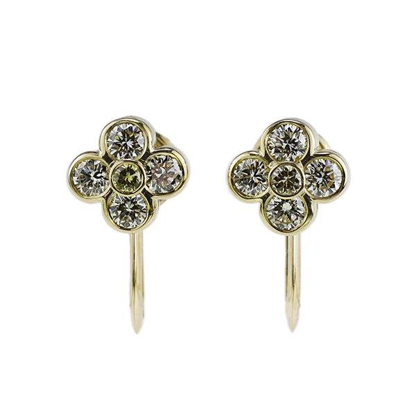 ミラショーン K18YG ダイヤモンド イヤリング 0.59ct フラワー