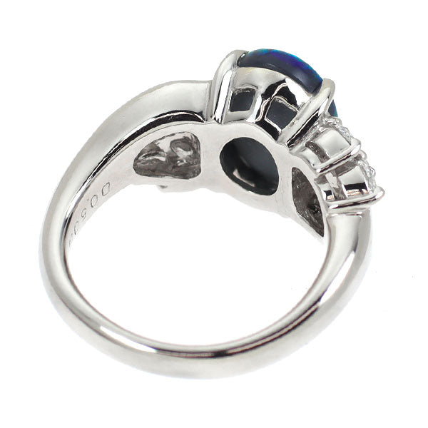 Pt900 ブラックオパール ダイヤモンド リング D0.50ct