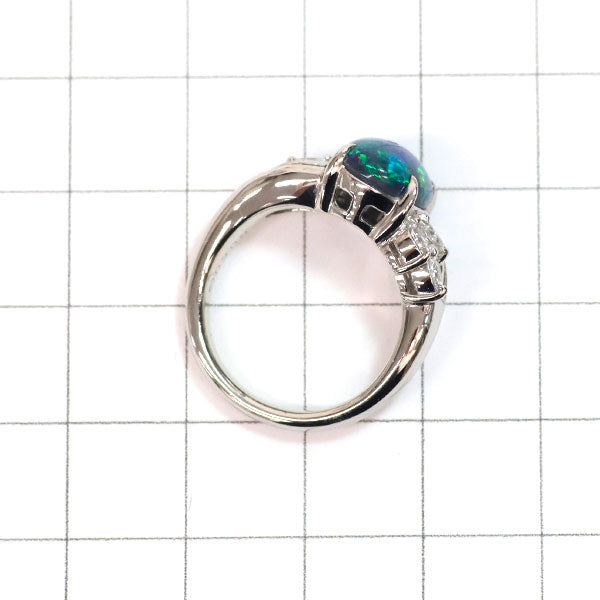 Pt900 ブラックオパール ダイヤモンド リング D0.50ct