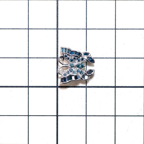 GSTV K18WG トリートブルー ダイヤモンド ペンダントトップ 0.28ct  蝶