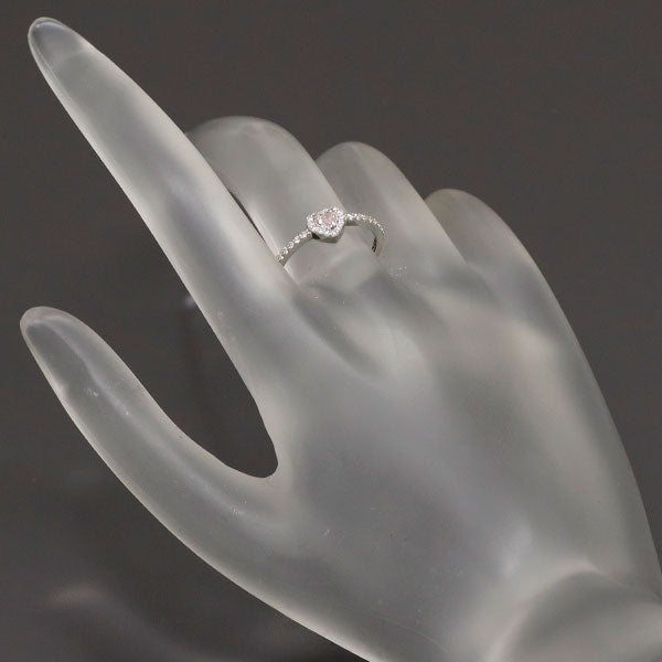 新品 Pt950 ハートシェイプ 天然ピンクダイヤモンド リング 0.098ct FP SI2 D0.18ct【エスコレ】
