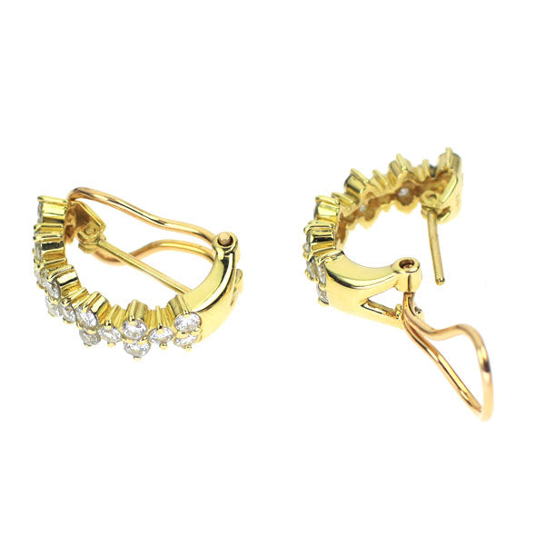 K18YG ダイヤモンド ピアス兼イヤリング 1.00ct  ハーフフープ