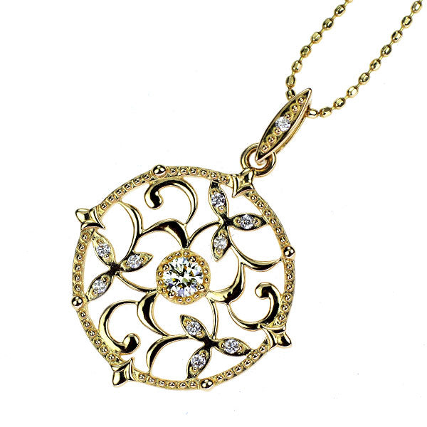 K18YG ダイヤモンド ペンダントネックレス 0.15ct
