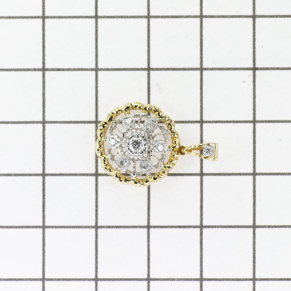 K18YG/Pt900 ダイヤモンド ペンダントトップ 0.24ct