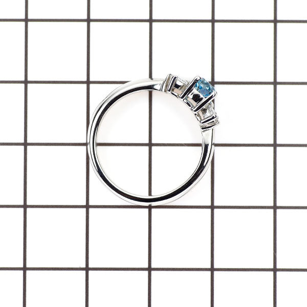 Pt900 サンタマリア アクアマリン ダイヤモンド リング 0.56ct D0.16ct
