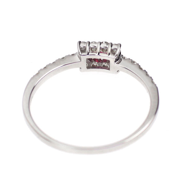 Pt950 ルビー ダイヤモンド リング 0.08ct D0.22ct