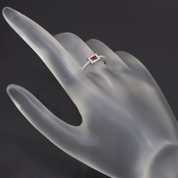 Pt950 ルビー ダイヤモンド リング 0.08ct D0.22ct