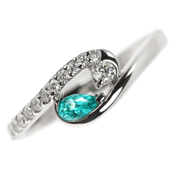 Pt900 パライバトルマリン ダイヤモンド リング 0.117ct D0.16ct