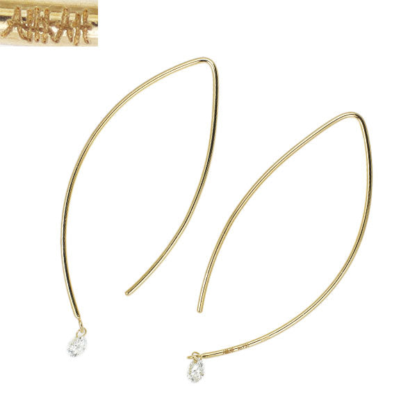 アーカー K18YG ダイヤモンド ピアス 0.12ct